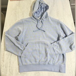 NWOT Nike Cozy Club Fleece Y2K Pastel Baby Blue Patterned Men's Hoodie S
